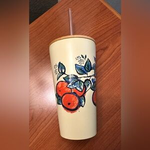 Threshold Cream Tumbler with Orange Accents